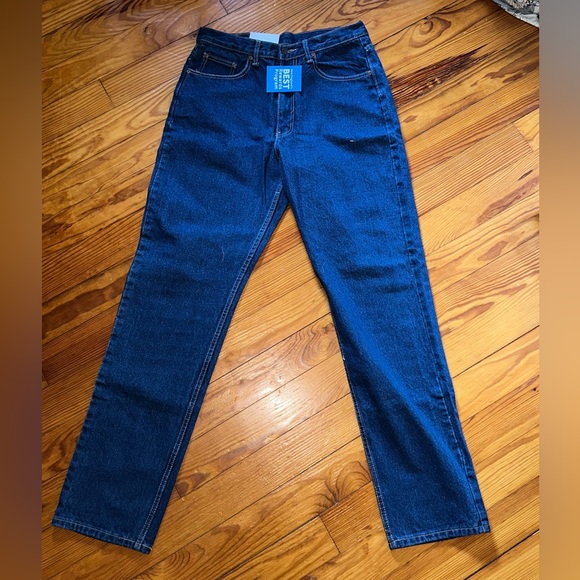 Men's Dark Blue Straight Jeans - Picture 1 of 3